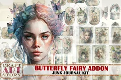 Butterfly fairy Junk Journal Pages ADDON,Floral papers Product Image 1