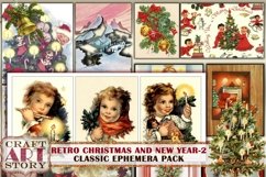 Retro Christmas Ephemera Pack-2,1950s papers,retro card Product Image 1