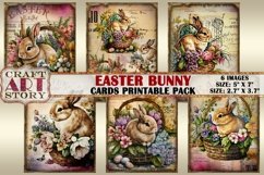 Vintage Easter Bunny Collage picture cards Atc ACEO Product Image 1