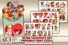 Vintage Valentine die cut,stickers set-2,fussy cuts Product Image 1