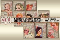 Fashion Ladies 1930s - Digital Collage Sheet Atc ACEO Product Image 1