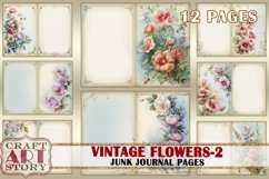Flowers-2 Junk Journal Pages,retro Scrapbook wildflowers Product Image 1