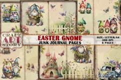 Spring Easter Gnome junk journal Pages,picture collage Product Image 1