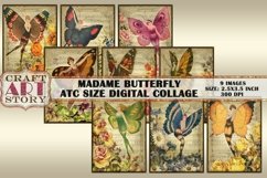 Madama Butterfly ATC Size Digital Collage Sheet Product Image 1