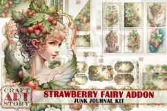 Strawberry fairy Junk Journal Pages,scrapbook papers ADDON Product Image 1