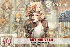 Art Nouveau Junk Journal Pages,Elegance 1900s scrapbook Product Image 1