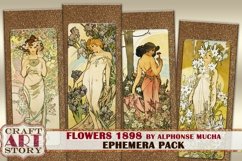 Art Nouveau Women Ephemera Pack,Printable kit ephemera Product Image 1