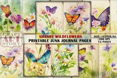 Shabby Wildflowers junk journal Pages,picture collage Product Image 1