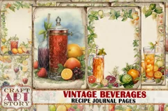Vintage Cookery Recipe food junk journal,Beverages cookbook Product Image 1