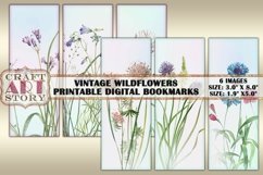 Vintage Wildflowers Printable digital Bookmarks Product Image 1