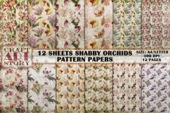 Pattern Papers 12 Sheets Shabby orchids,Kit Backgrounds Product Image 1