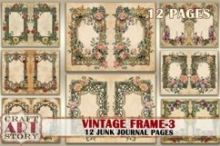 Vintage borders frame Junk Journal Pages-3,Decorative Product Image 1