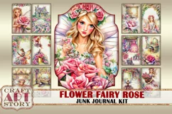 Flower Fairy Collage Junk Journal Kit Rose 24 pages Product Image 1