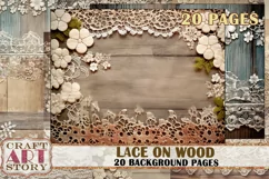 Vintage Background Paper Lace wood Printable 20 Pages Product Image 1