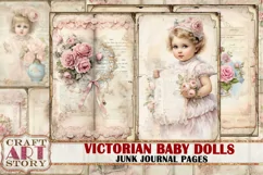 Victorian Baby dolls Junk Journal Kit,Vintage Collage Product Image 1