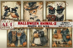 Halloween animals-2 picture collage cards atc BONUS Product Image 1