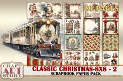 Classic Christmas Scrapbook Paper Pack-2,8x8 DIGITAL papers Product Image 1