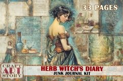 Vintage Herb Witch&#039;s Diary Junk Journal Pages-3,scrapbook Product Image 1