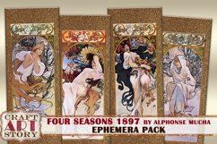 Art Nouveau Women Ephemera Pack,Printable kit ephemera Product Image 1