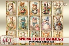 Vintage Spring Easter printable cards set-2 printables Product Image 1
