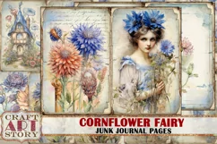Cornflower Fairy fantasy Junk Journal Pages,fairies Product Image 1