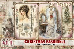 Vintage Christmas Fashion Junk Journal Kit part 1 Product Image 1