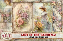 Vintage Ladies garden-2 Junk Journal Kit,victorian ephemera Product Image 1