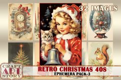 Retro Christmas Ephemera Pack,1940s papers,retro card Product Image 1