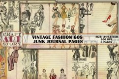 Vintage fashion 60s junk journal Pages,Digital Sheet Product Image 1