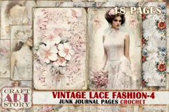 Vintage lace fashion Junk Journal Kit part 4 Crochet Product Image 1