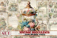 Vintage succulents Junk Journal Pages,nature floral papers Product Image 1