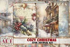 Vintage Cozy Christmas Junk Journal Kit,Collage Pages Product Image 1