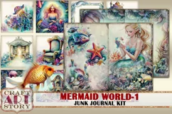 Mermaid world junk journal watercolor Kit-1,fantasy ocean Product Image 1
