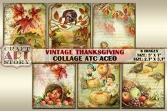 Vintage Thanksgiving fall junk journal cards,digital Autumn Product Image 1