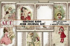 Vintage Kids Junk Journal,Digital paper Product Image 1