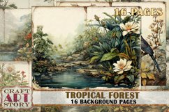 Tropical forest Blank background junk journal Pages Product Image 1