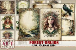 Green Witch Forest druids junk journal watercolor Kit-1 Product Image 1