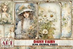 Daisy Fairy fantasy Junk Journal Pages,fairies Daisies paper Product Image 1