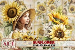 Sunflower fantasy Junk Journal Pages, printables papers Product Image 1