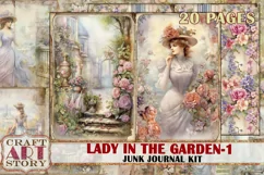 Vintage Ladies garden-1 Junk Journal Kit,victorian ephemera Product Image 1