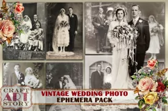 Edwardian Wedding old Photo,ephemera album,digital Ephemera Product Image 1