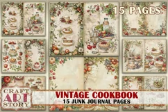 Vintage Cookbook Junk Journal Pages,retro Scrapbook Shabby Product Image 1