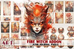 Fire witch Junk Journal Pages ADDON,scrapbook digital papers Product Image 1