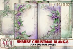 Vintage Shabby Christmas Blank-5 Junk Journal Kit,poinsettia Product Image 1