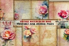 Watercolor Roses junk journal Pages,rose ephemera grunge Product Image 1