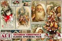 Vintage Victorian Christmas Ephemera Pack-3,Santa images Product Image 1