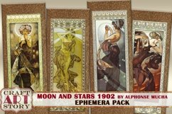 Art Nouveau Women Ephemera Pack,Printable kit ephemera Moon Product Image 1