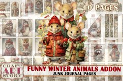 Christmas Funny animals Junk Journal Pages ADDON,winter Product Image 1