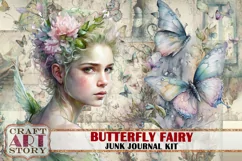 Butterfly fairy Junk Journal Pages,Floral printables papers Product Image 1