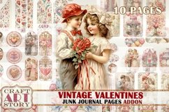Vintage Valentines Junk Journal Kit ADDON printable Product Image 1